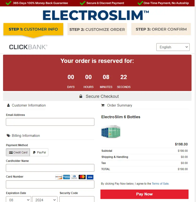 ElectroSlim™ Checkout Page